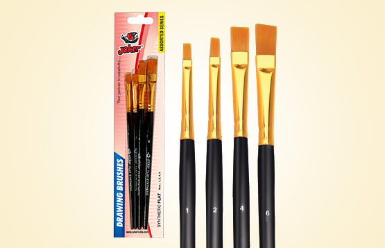 Flat Synthetic Color Brush - Pack of 4